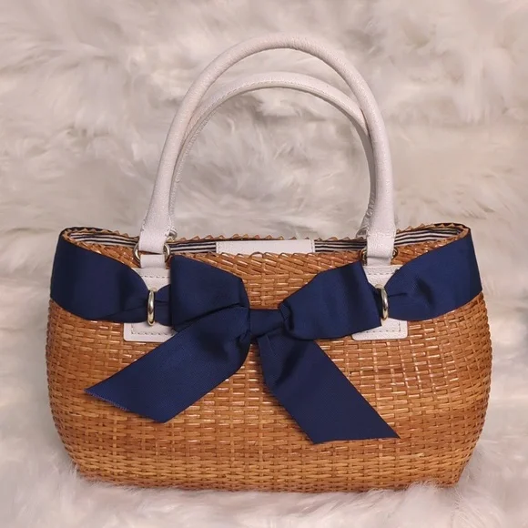 KATE SPADE Vintage Basket Bag w/Gosgrain Ribbon - Picture 1 of 7